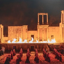 Picture of a performance in the ancient theater